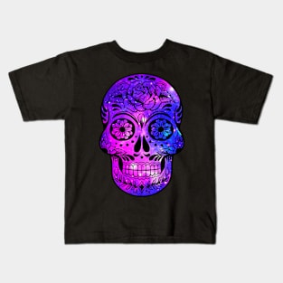 BLUE SPACE SKULL Kids T-Shirt